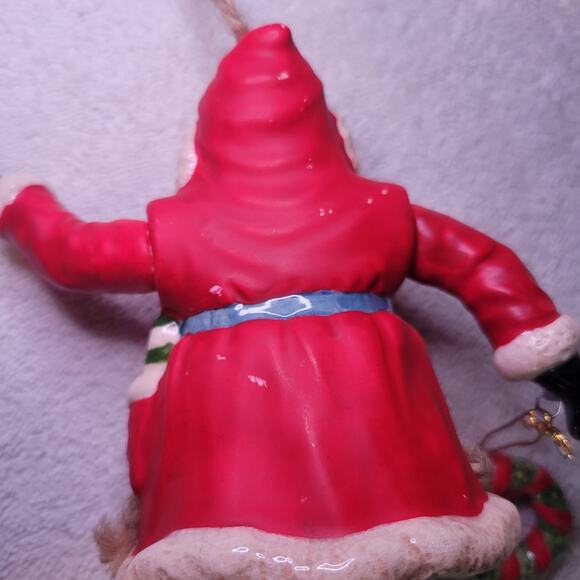 Dillard's Trimmings Porcelain Santa Bell Ornaments Moving Arms + Legs - Picture 4 of 5